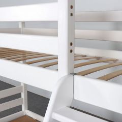 АДЕЛЬ Кровать двухъярусная с наклонной лестницей (белый) в Салехарде - salekhard.mebel24.online | фото 6