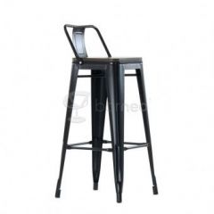 Барный стул N-238 Tolix Wood style Черный в Салехарде - salekhard.mebel24.online | фото