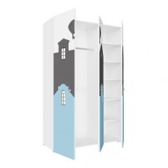 Детская Сити ПМ-332.25 исп 2 Шкаф комбинирован (3д) (Белый/Графит/Голубой) в Салехарде - salekhard.mebel24.online | фото 2