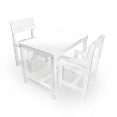 Детский растущий комплект стол и два стула  Я САМ "Лофт" (Белый, Белый) в Салехарде - salekhard.mebel24.online | фото 2
