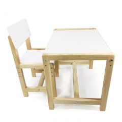Детский растущий комплект стол и стул  Я САМ "Лофт" (Белый, Сосна) в Салехарде - salekhard.mebel24.online | фото 2