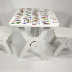Детский растущий стол-парта и два стула Я САМ "Умка-Дуо" (Алфавит) в Салехарде - salekhard.mebel24.online | фото