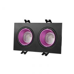 DK3072-BK+PI Встраиваемый светильник, IP 20, 10 Вт, GU5.3, LED, черный/розовый, пластик в Салехарде - salekhard.mebel24.online | фото