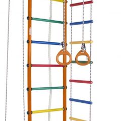ДСК Атлант оранжевый радуга: турник, кольца, канат, трапеция, веревочная лестница в Салехарде - salekhard.mebel24.online | фото