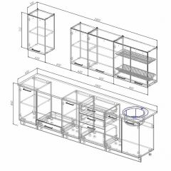 Кухонный гарнитур Антрацит 2800 (Стол. 26мм) в Салехарде - salekhard.mebel24.online | фото 2