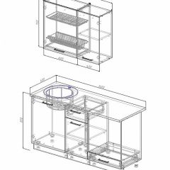 Кухонный гарнитур Жемчуг 1600 (Стол. 26мм) в Салехарде - salekhard.mebel24.online | фото 2