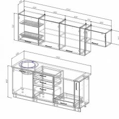 Кухонный гарнитур Лофт 2550 (Стол. 26мм) в Салехарде - salekhard.mebel24.online | фото 2