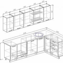 Кухонный гарнитур угловой Графика 2600х1600 (Стол. 26мм) в Салехарде - salekhard.mebel24.online | фото 2