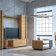 Гостиная Арчи (Дуб Золотой/Камень Темный) в Салехарде - salekhard.mebel24.online | фото 2