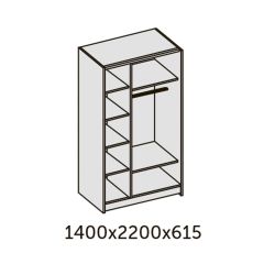 ИННЭС-5 Шкаф-купе 2-х дв. 1400 (1дв. Ф1 - бодега белая, 1дв. Ф2 - зеркало) в Салехарде - salekhard.mebel24.online | фото 2