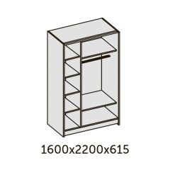 ИННЭС-5 Шкаф-купе 2-х дв. 1600 (2дв. Ф1 - венге) в Салехарде - salekhard.mebel24.online | фото 2