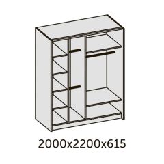 ИННЭС-5 Шкаф-купе 2-х дв. 2000 (2 дв. Ф3 - венге вст. экокожа корич) в Салехарде - salekhard.mebel24.online | фото 2