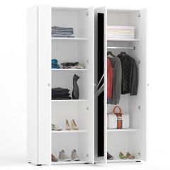 Камелия Шкаф 4-х створчатый, цвет белый, ШхГхВ 160х48х220 см., универсальная сборка, можно использовать как два отдельных шкафа в Салехарде - salekhard.mebel24.online | фото 5