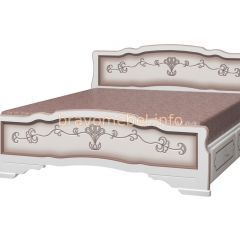 КАРИНА-6 Кровать из массива 1600 (Дуб молочный) с 2-мя ящиками в Салехарде - salekhard.mebel24.online | фото