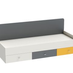 Клео К-1 Кровать арт.010 900*2000 (б/матр.), (ЛДСП графит-миндаль-солнечный) в Салехарде - salekhard.mebel24.online | фото