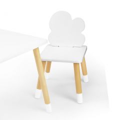 Комплект детской мебели стол и два стула Облачко (Белый/Белый/Береза) в Салехарде - salekhard.mebel24.online | фото