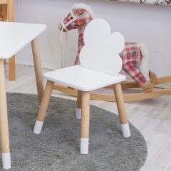 Комплект детской мебели стол и два стула Облачко (Белый/Белый/Береза) в Салехарде - salekhard.mebel24.online | фото 3