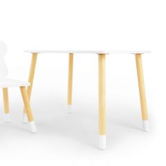 Комплект детской мебели стол и стул Корона (Белый/Белый/Береза) в Салехарде - salekhard.mebel24.online | фото 2