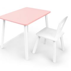 Комплект детской мебели стол и стул Корона (Розовый/Белый/Белый) в Салехарде - salekhard.mebel24.online | фото 2
