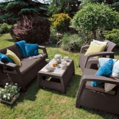 Комплект мебели Корфу сет (Corfu set) коричневый - серо-бежевый * в Салехарде - salekhard.mebel24.online | фото 2