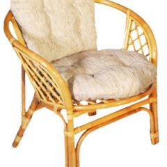 Кресло Багама, подушки светлые обычные шенил (Мёд) в Салехарде - salekhard.mebel24.online | фото