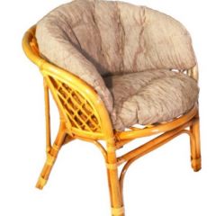 Кресло Багама, подушки светлые полные шенил (Мёд) в Салехарде - salekhard.mebel24.online | фото 1