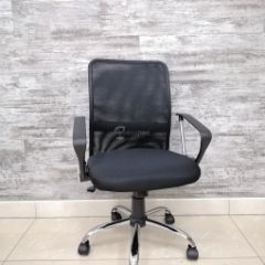Кресло Barneo K-147 для персонала (черная ткань и сетка) в Салехарде - salekhard.mebel24.online | фото 3