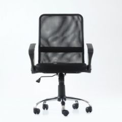 Кресло Barneo K-147 для персонала (черная ткань и сетка) в Салехарде - salekhard.mebel24.online | фото 4