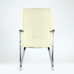 Кресло Barneo K-25 для посетителей и переговорных (хром, бежевая экокожа) в Салехарде - salekhard.mebel24.online | фото 3