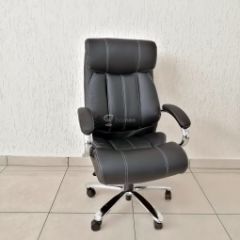 Кресло Barneo K-303 для руководителя (черная экокожа) в Салехарде - salekhard.mebel24.online | фото 1