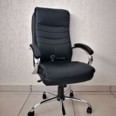 Кресло Barneo K-58 для руководителя (черная экокожа) в Салехарде - salekhard.mebel24.online | фото