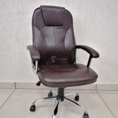 Кресло Barneo K-8 для руководителя (коричневая экокожа) в Салехарде - salekhard.mebel24.online | фото