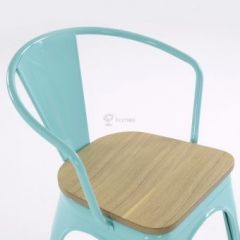 Кресло Barneo N-245 Tolix style Wood  (RAL6027 бирюзовый) в Салехарде - salekhard.mebel24.online | фото 3