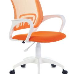 Кресло BRABIX "Fly MG-396W", пластик белый, сетка, оранжевое, 532401, MG-396W_532401 в Салехарде - salekhard.mebel24.online | фото