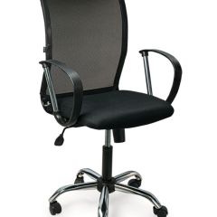 Кресло BRABIX "Spring MG-308" (хром, ткань черная) 531403 в Салехарде - salekhard.mebel24.online | фото