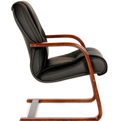 Кресло для посетителя CHAIRMAN  653 V (Кожа) Черное в Салехарде - salekhard.mebel24.online | фото 3