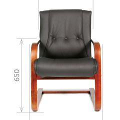 Кресло для посетителя CHAIRMAN  653 V (Кожа) Черное в Салехарде - salekhard.mebel24.online | фото 4
