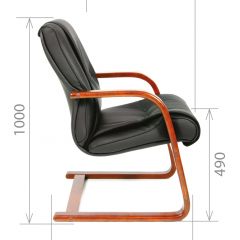 Кресло для посетителя CHAIRMAN  653 V (Кожа) Черное в Салехарде - salekhard.mebel24.online | фото 5