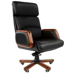 Кресло для руководителя CHAIRMAN 417 (Натуральная кожа) Черное в Салехарде - salekhard.mebel24.online | фото
