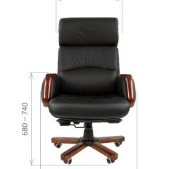 Кресло для руководителя CHAIRMAN 417 (Натуральная кожа) Черное в Салехарде - salekhard.mebel24.online | фото 4