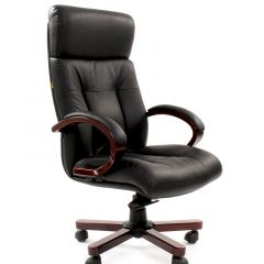Кресло для руководителя CHAIRMAN  421 (Натуральная кожа) Черное в Салехарде - salekhard.mebel24.online | фото