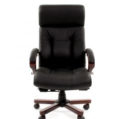Кресло для руководителя CHAIRMAN  421 (Натуральная кожа) Черное в Салехарде - salekhard.mebel24.online | фото 2
