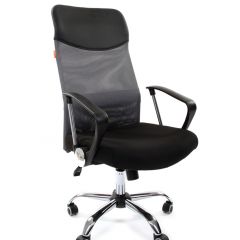 Кресло для руководителя CHAIRMAN 610 N(15-21 черный/сетка серый) в Салехарде - salekhard.mebel24.online | фото 1