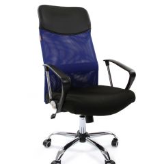 Кресло для руководителя CHAIRMAN 610 N (15-21 черный/сетка синий) в Салехарде - salekhard.mebel24.online | фото