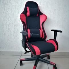Кресло геймерское Barneo K-50 (черная сетка красные вставки) в Салехарде - salekhard.mebel24.online | фото 1