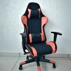Кресло геймерское Barneo K-50 (черная сетка оранжевые вставки) в Салехарде - salekhard.mebel24.online | фото 1