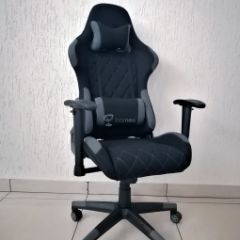 Кресло геймерское Barneo K-51 (черная ткань серые вставки) в Салехарде - salekhard.mebel24.online | фото 1