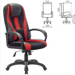 Кресло компьютерное BRABIX PREMIUM "Rapid GM-102" (экокожа/ткань, черное/красное) 532107 в Салехарде - salekhard.mebel24.online | фото 2