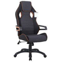 Кресло компьютерное BRABIX Techno Pro GM-003 (ткань черное/серое, вставки оранжевые) 531813 в Салехарде - salekhard.mebel24.online | фото