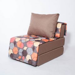Кресло-кровать бескаркасное Харви (коричневый-геометрия браун) в Салехарде - salekhard.mebel24.online | фото
